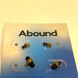 Abound earrings black gold jewelry domino stud earrings accessories